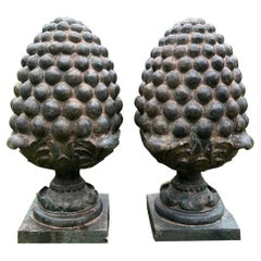 Pair of Large Bronze 20th Century Pineapples