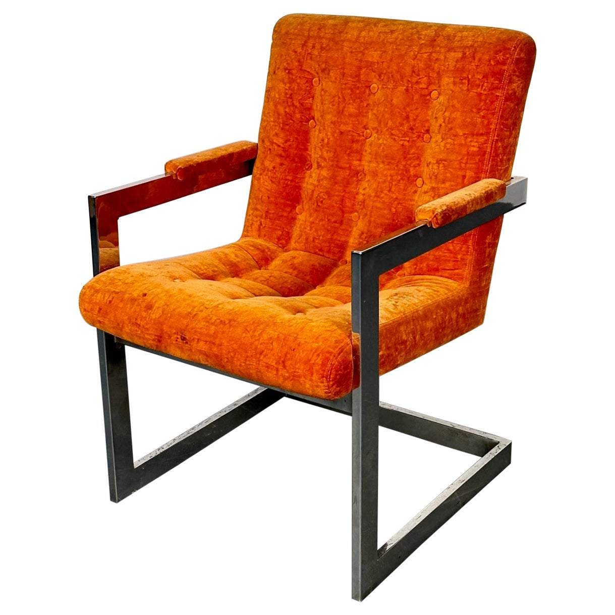 Fauteuil chromé moderne du milieu du siècle dernier de Milo Baughman pour Directional