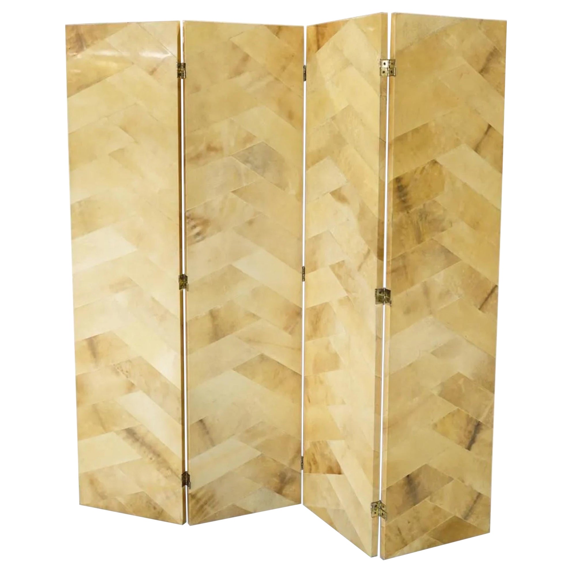 Ron Seff Goatskin Lacquered Screen or Room Divider For Sale