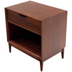 Mid Century Modern Walnut End Side Table or Nightstand