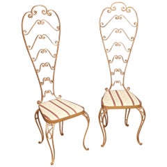 Pair of 20th Century Metal and Fabric Italian Pier Luigi Colli Chairs, 1960