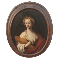 Ceres, Oil On Canvas In Oval, Eighteenth Century