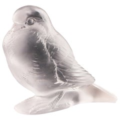 'Moineau Fier' Original Rene Lalique Glass Bird Paperweight 