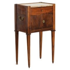 Italian, Genovese, Neoclassic Walnut and Onyx-Top 2-Door Cabinet, 18th/19th C