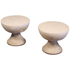 Used Pair of 1960s French Cast Concrete Side Tables