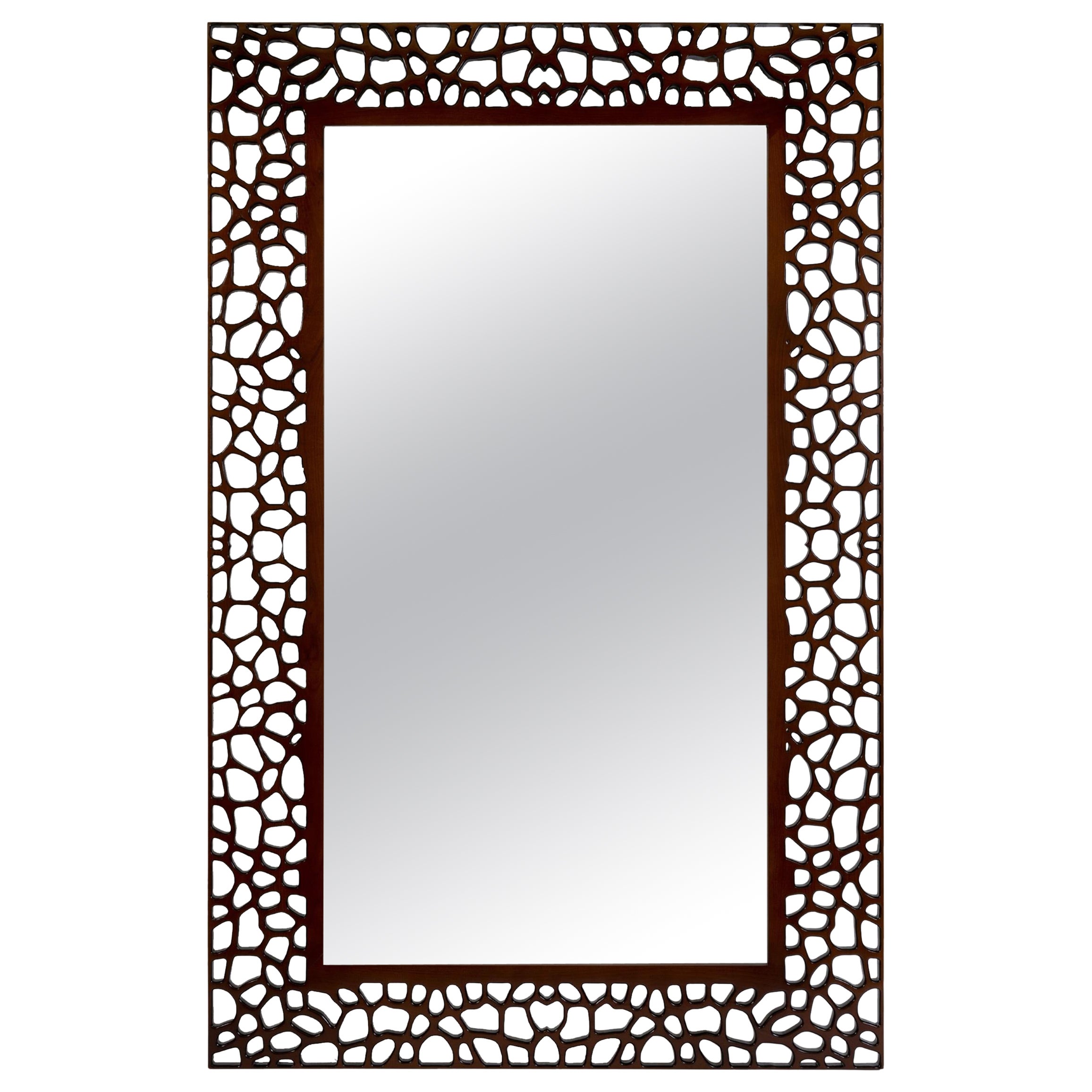 Brauner Ganzkörper-Holzspiegel von Sahari im Angebot
