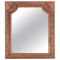 French Relief Carved Oak Mirror, circa 1920