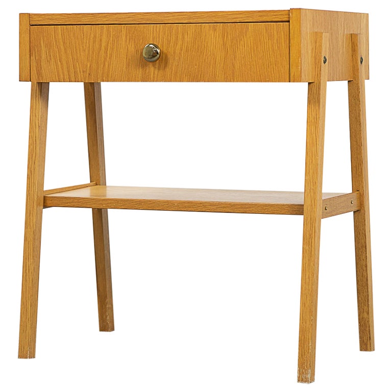 Danish Modern Oak Bedside Table For Sale at 1stDibs
