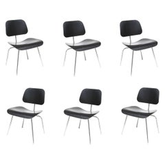 Set of Six Eames Herman Miller DCM Dining Chairs