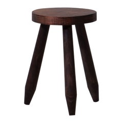 French Brutalist Tripod Stool