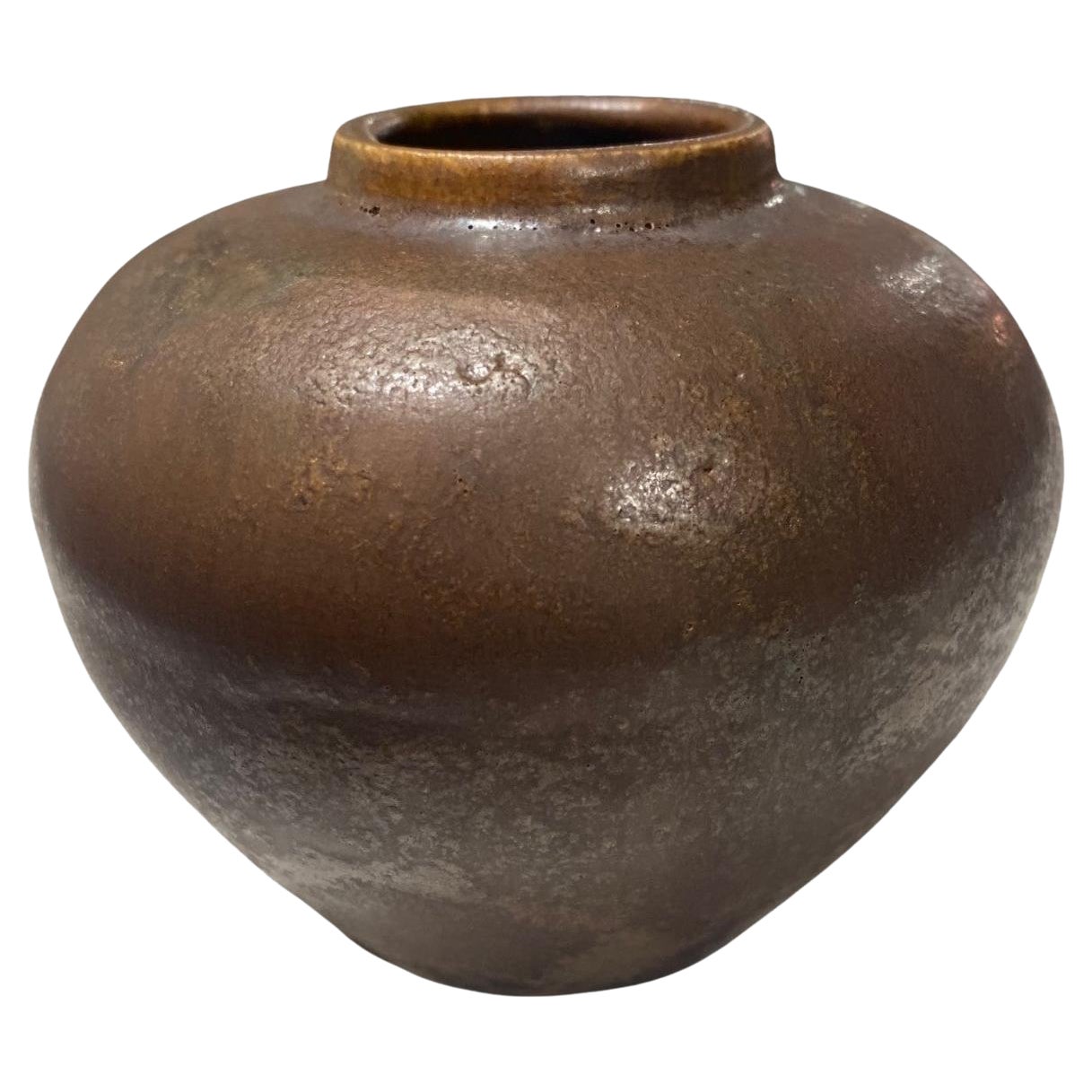 Glen Lukens, signierte glasierte Kalifornien-Keramik-Vase aus der frühen Mitte des Jahrhunderts im Angebot