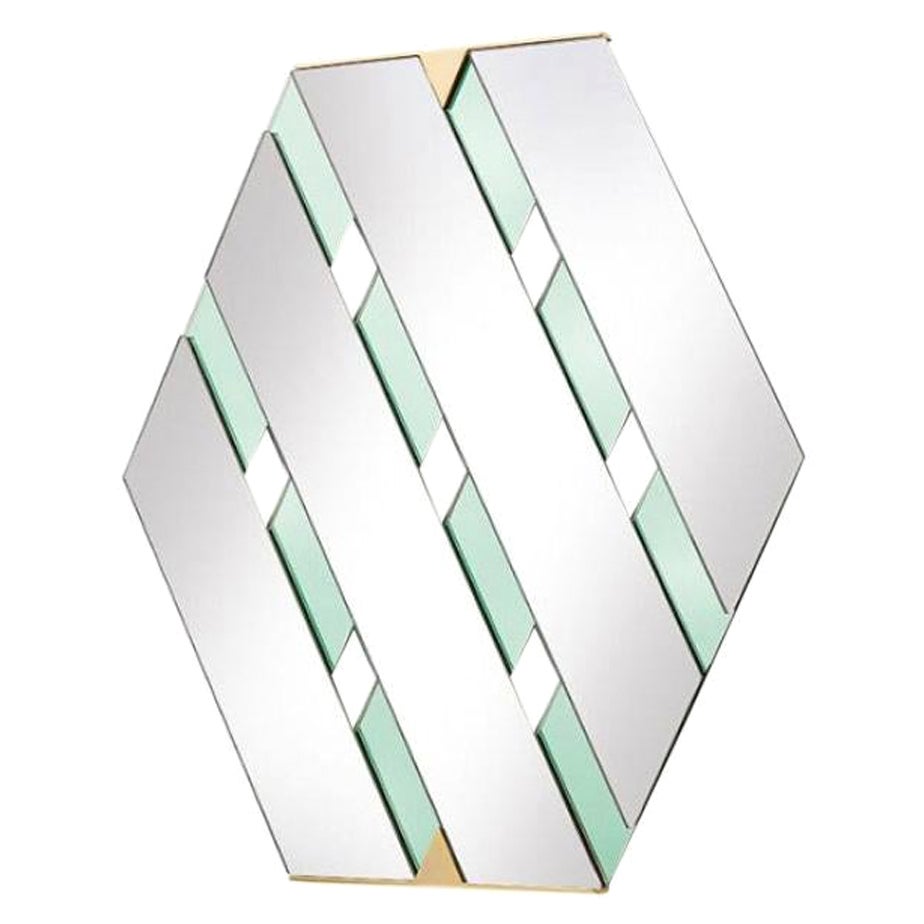 Sage Green Tresse Mirror by Mason Editions For Sale