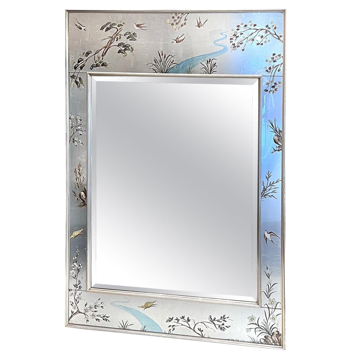 French Reversed Painted Mirror