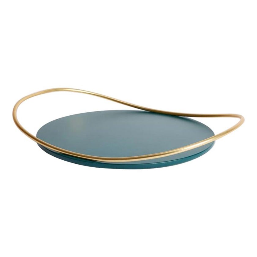 Petrol Green Touché B Tray by Mason Editions For Sale