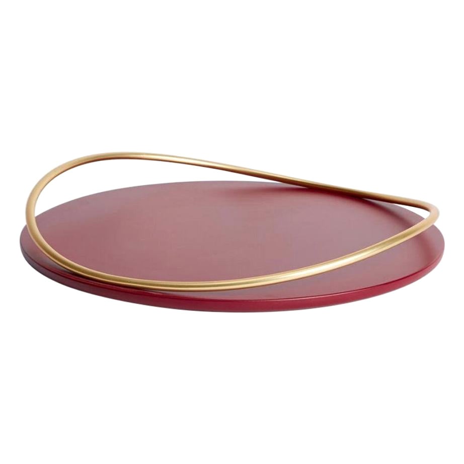 Burgundy Touché a Tray by Mason Editions For Sale