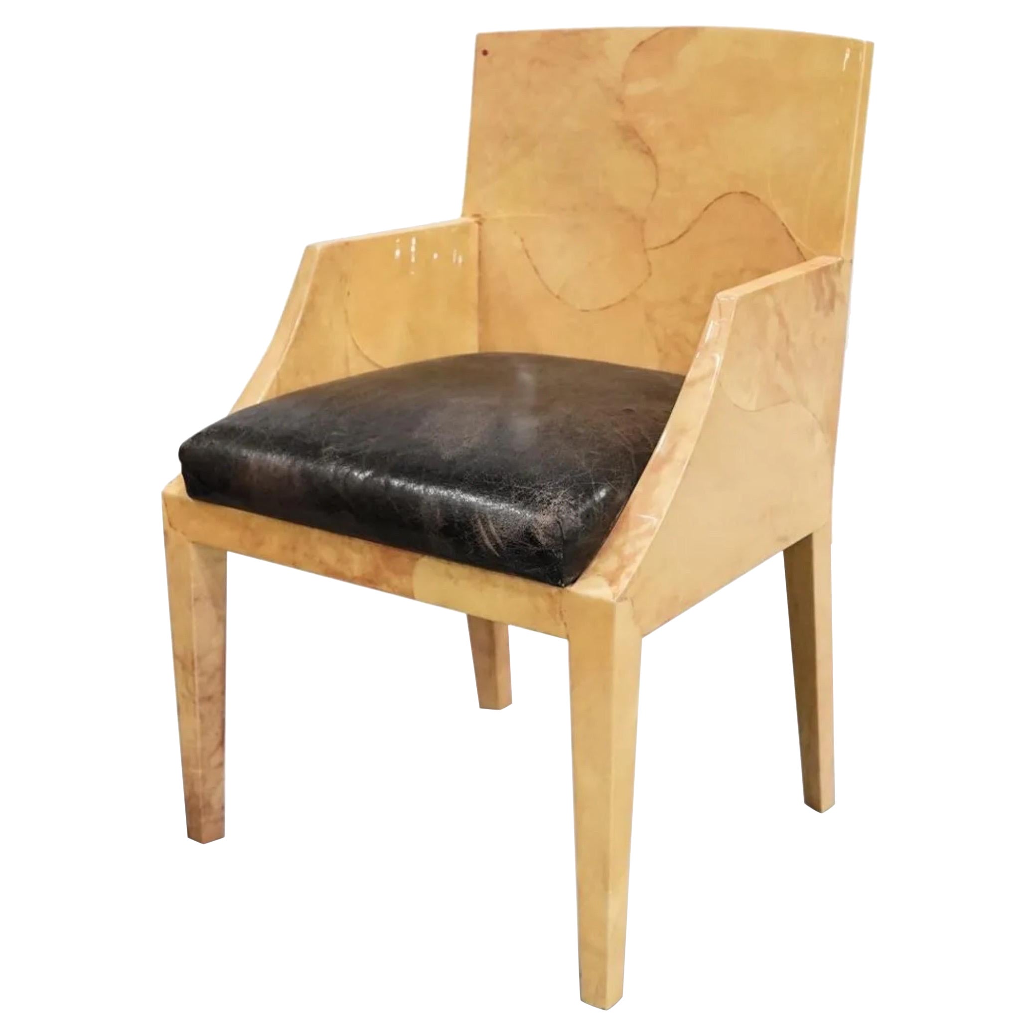 Ron Seff Goatskin Lacquered Armchair For Sale