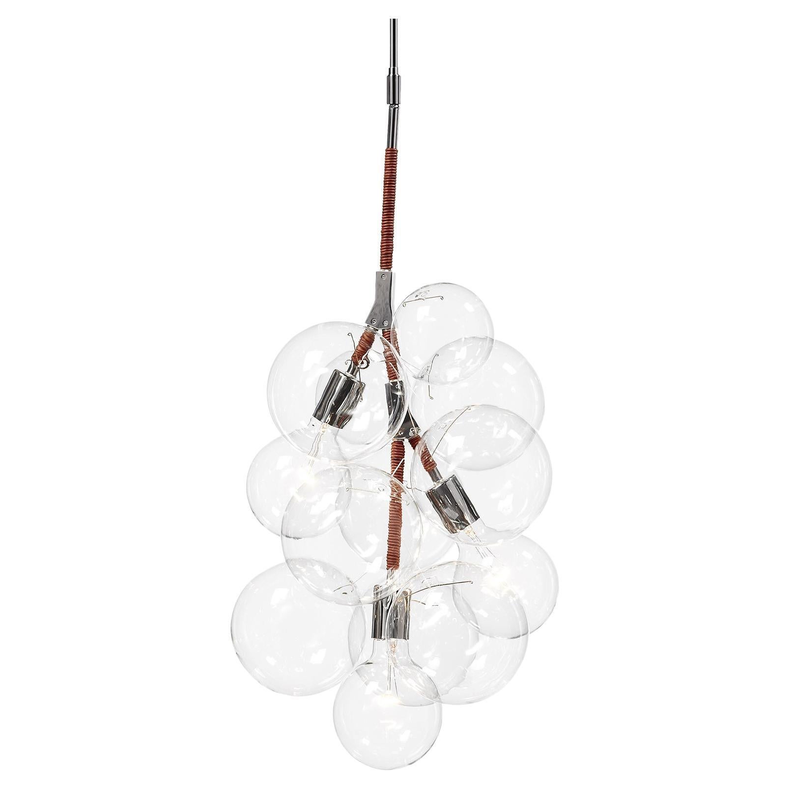 XLarge Bubble Chandelier in Natural Cotton and Satin Brass by Pelle