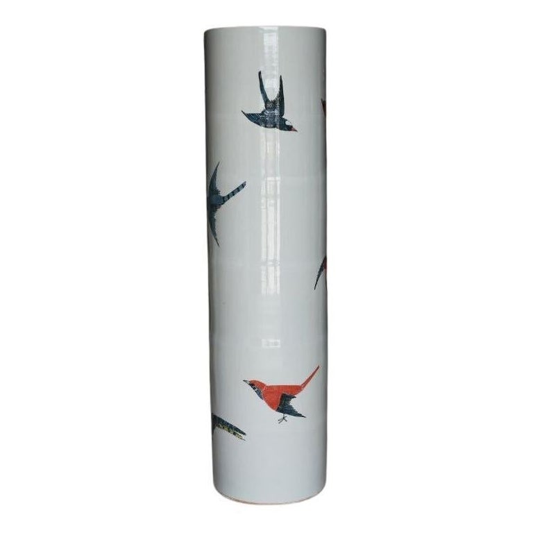 Giant Birds Vase by WL Ceramics For Sale