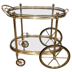 Oval Brass Drinks Trolley by Maison Bagués