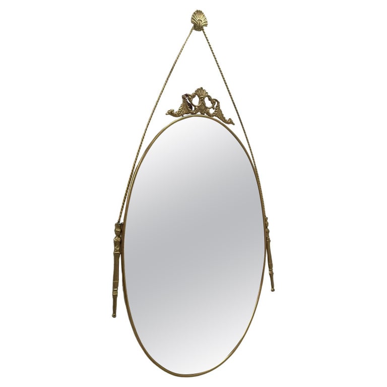 20th Century Brass Wall Mirror For Sale at 1stDibs