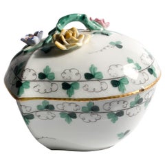 Heart-Shaped Box in Herend Hand Painted Porcelain from the 1950s