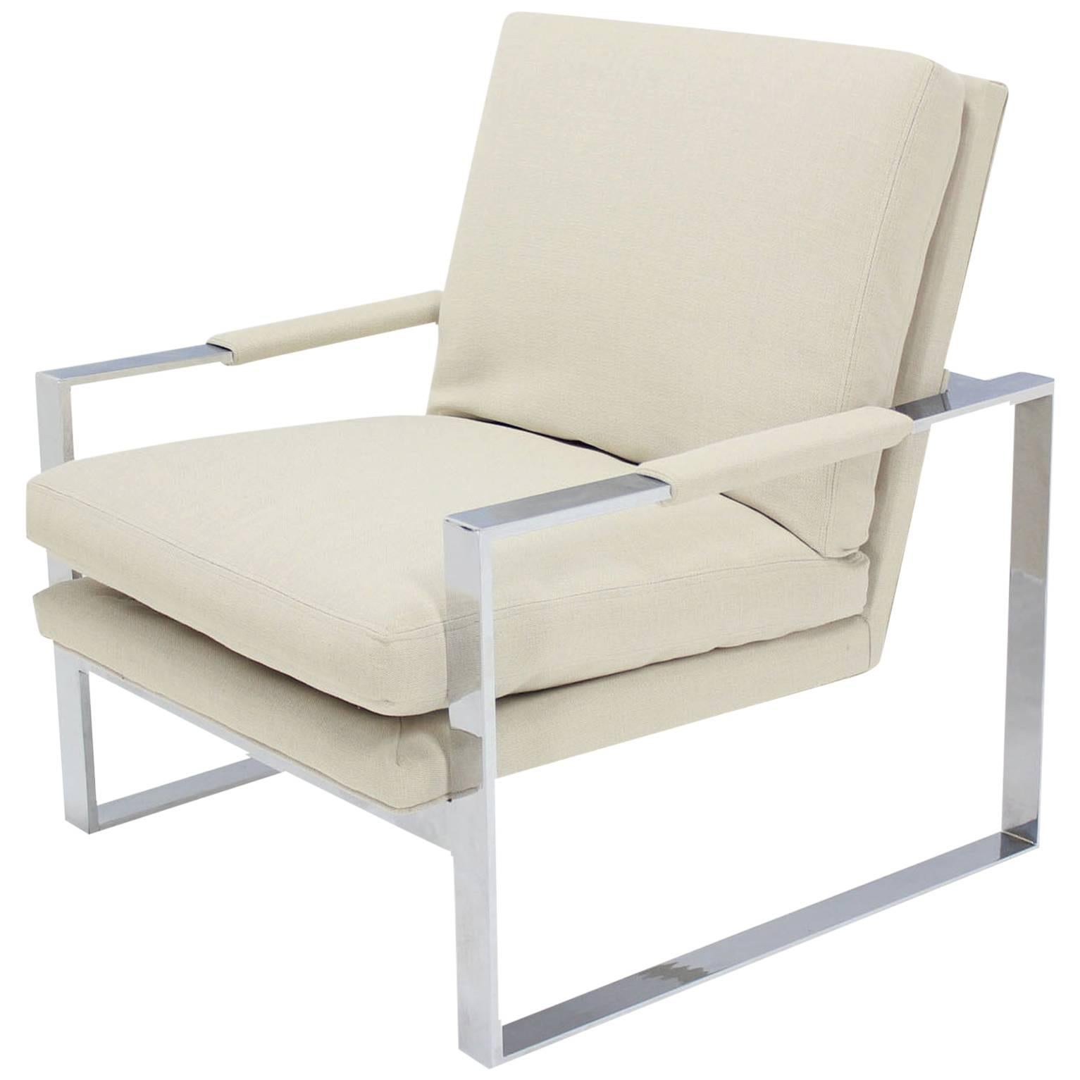 Baughman Chrome Lounge Chair with New Upholstery