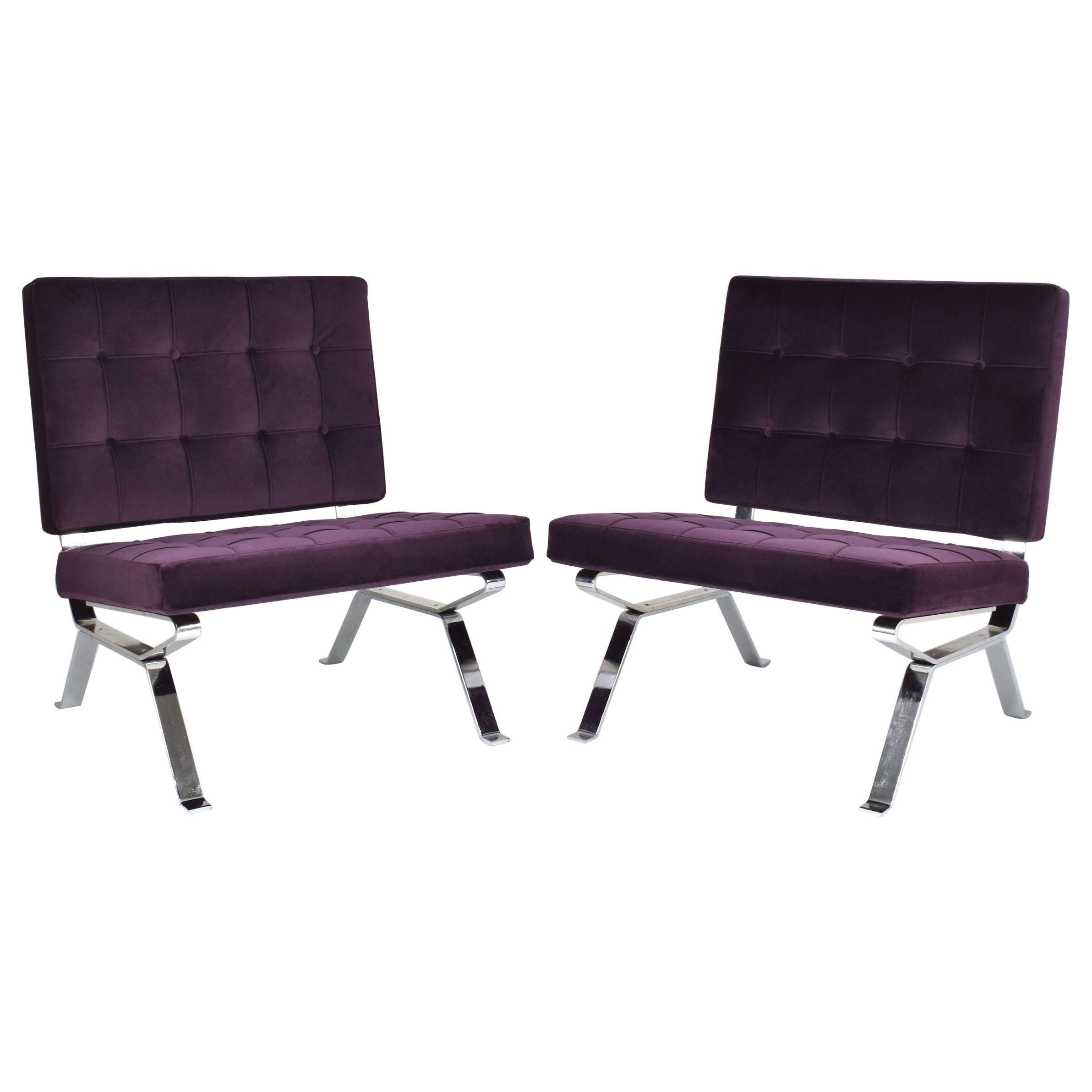 Pair of Italian Midcentury Dione Gastone Rinaldi Lounge Chairs, 1950s For Sale