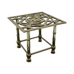 Used Fireside Trivet, English, Brass Kettle Rest, Decorative Stand, Victorian