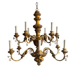 Italian Painted and Parcel-Gilt Chandelier