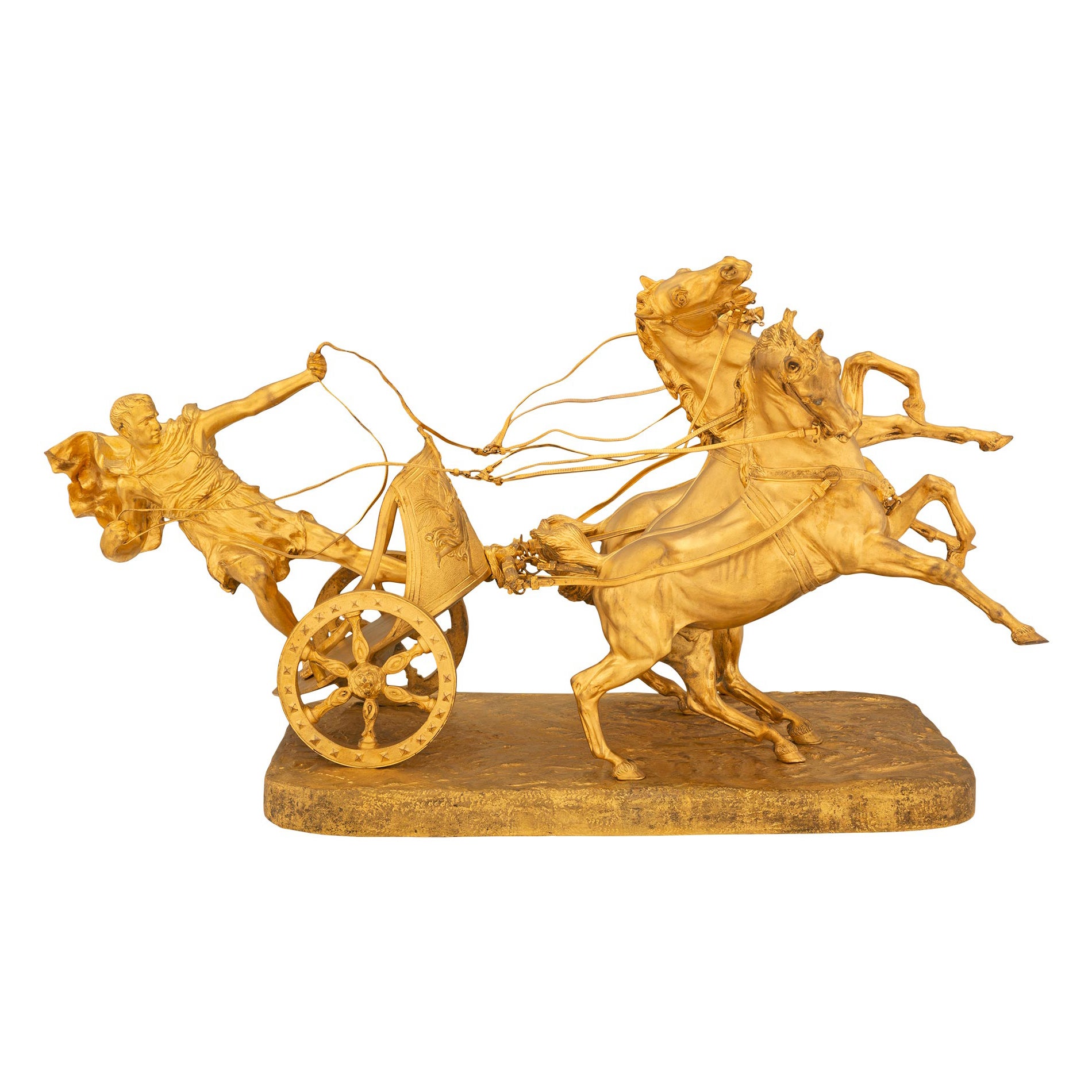 Italienische Goldbronze-Statue aus dem 19. Jahrhundert, signiert Vanetti