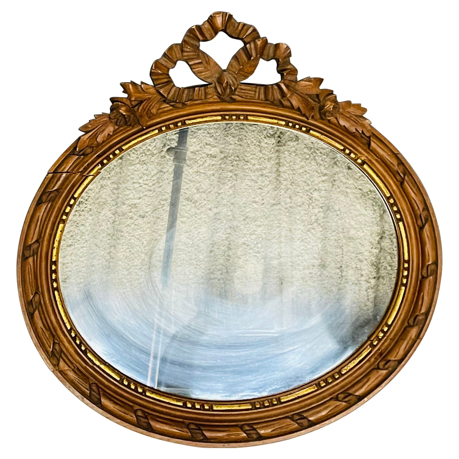 Wand- oder Konsolenspiegel aus vergoldetem Holz im Louis XVI-Stil