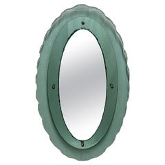 Italian Mid-Century Modern Fontana Arte Oval Glass Mirror or Plateau or Tray