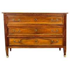 Period 18th Century French Louis XVI Mahogany Commode / Chest, Bronze Accent