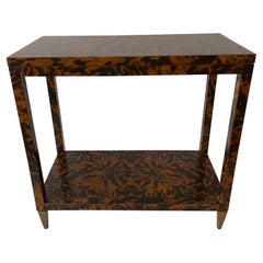 Oscar de la Renta Home by Century Furniture Co. Faux Tortoise & Brass Side Table