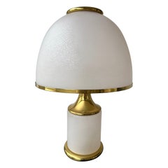 Large Brass Mushroom Murano Glass Lamp by Fabbian, Italy, 1970s