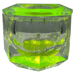Vintage Hexagonal Lucite Ice Bucket w/ Swivel Top by Albrizzi
