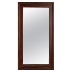 Antique Monumental Ogee Style Wooden Mirror