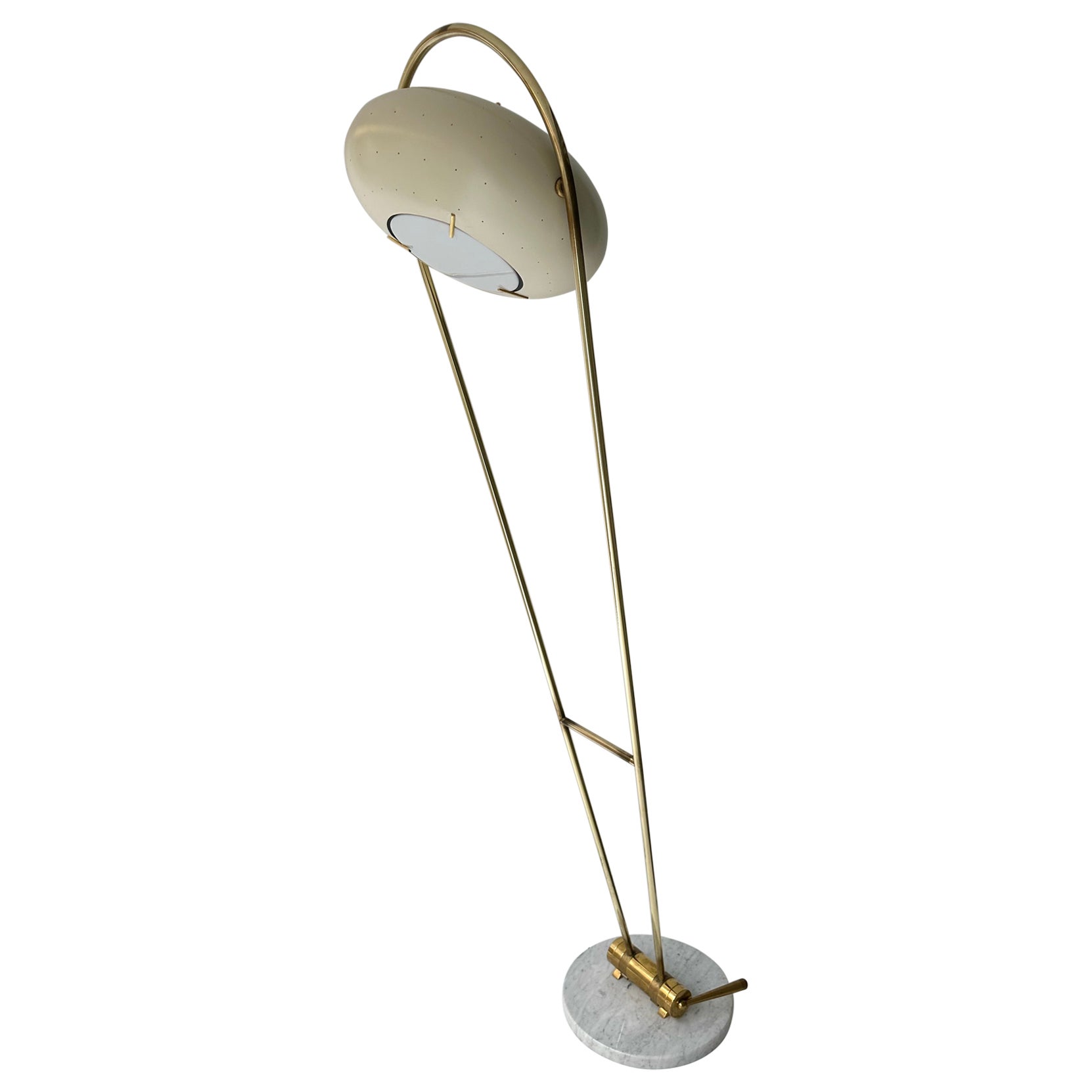 Mid-Century Floor Lamp Brass Metal by Angelo Lelii for Arredoluce, Italy, 1950s For Sale