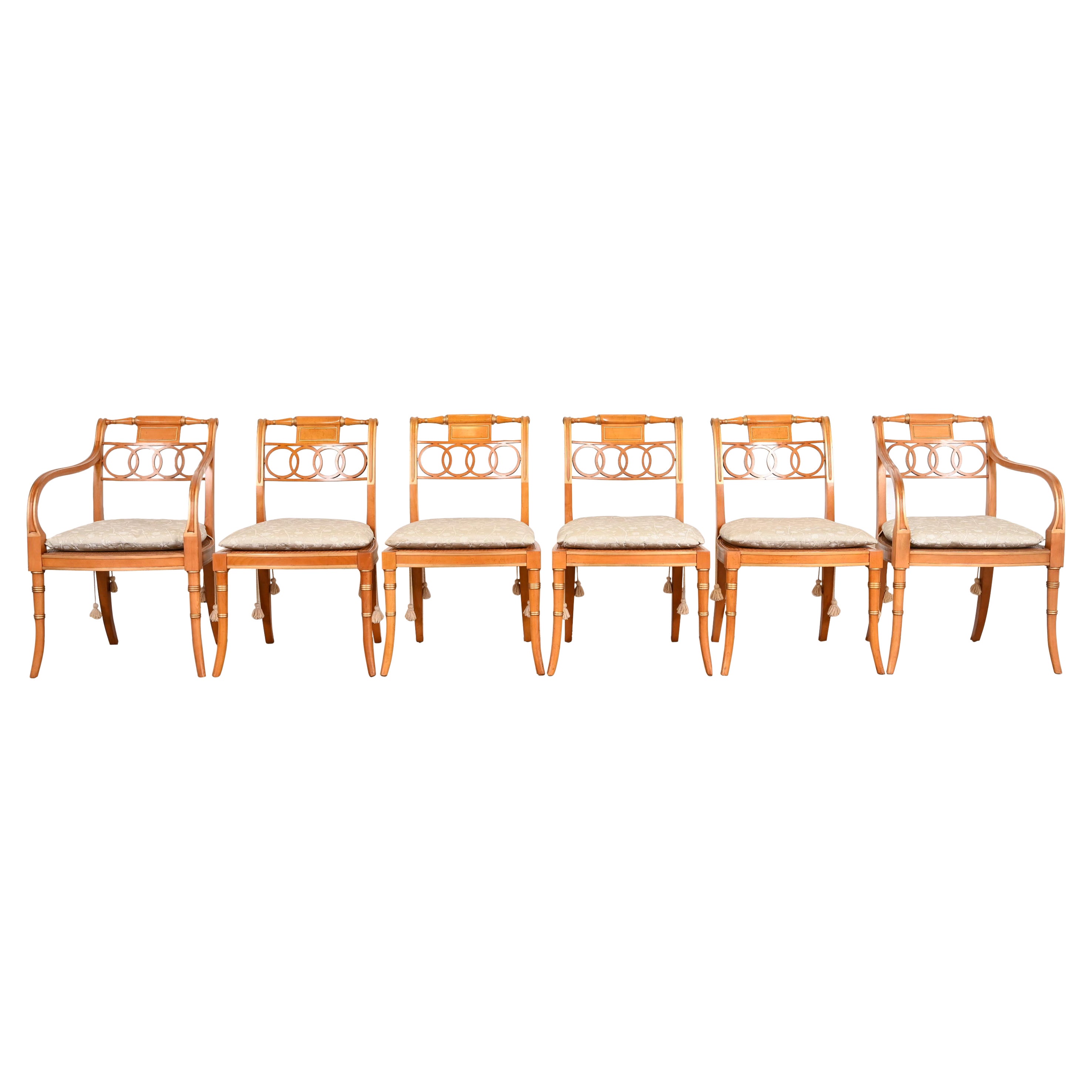 Baker Furniture Historic Charleston Regency Dining Chairs, Set of Six