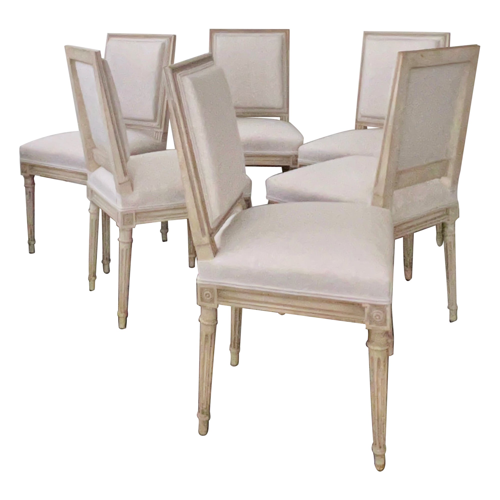Set of Six French Louis XVI Style Chairs
