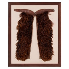 Used Angora Chaps with Beautiful Tooled Leather, Made by John Clark Saddlery