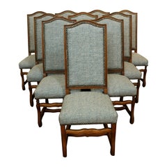 Set of 10 circa 1890s Louis XIII Style Dining Chairs