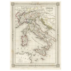 Antique Map of Italy, with Sardinia and Corsica