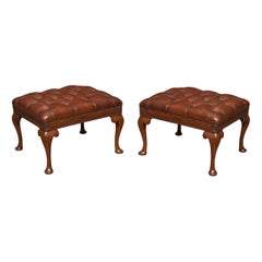 Pair of Leather Uppolstered Stools