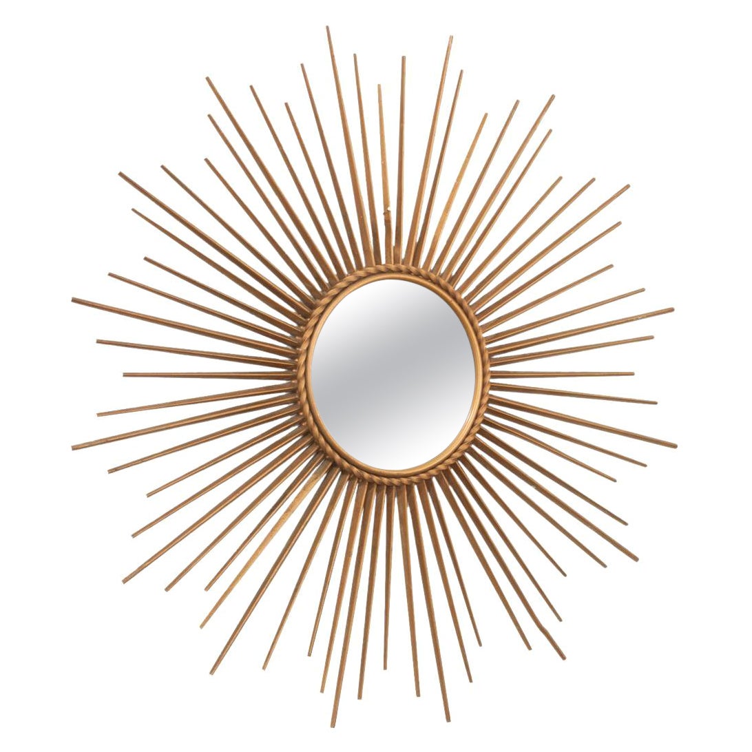 French Vintage Round Brass Mirror at 1stDibs