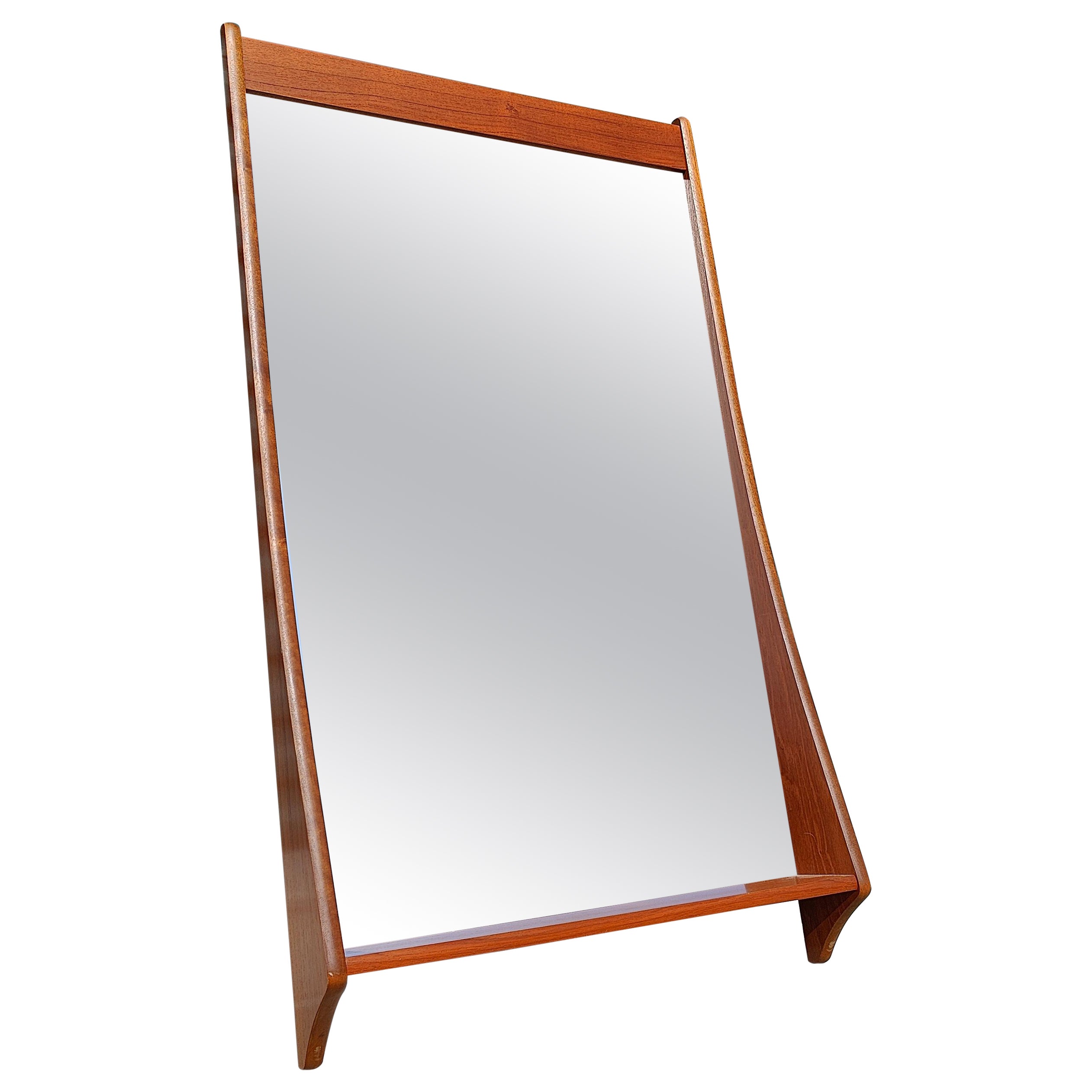 Vintage Mid-Century Modern Teak Mirror by Pedersen & Hansen For Sale