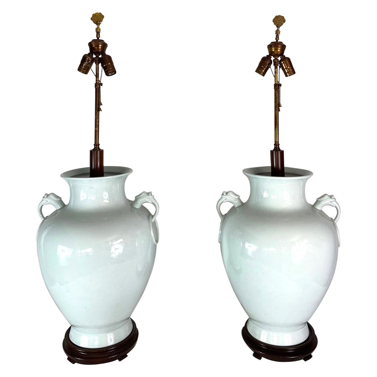 Asian Table Lamps Set of 2 For Sale
