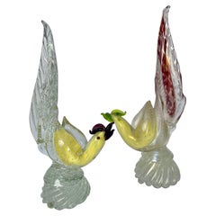 Pair of Murano Glass Birds-Mid 20th Century