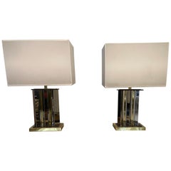 Pair of Romeo Rega Lamps, Signed