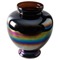 Iridescent Murano Glass Vase by Sergio Asti for Venini
